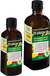 Přípravek TS GREEN UP v 500ml a 200ml balení pro drobné pěstitele. Přípravek TS GREEN UP - trisol farm